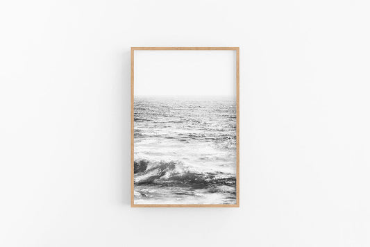 Ocean P II (B&W) | Black & White Coastal Water Art Print | Lynette Cooper Prints and Sketches