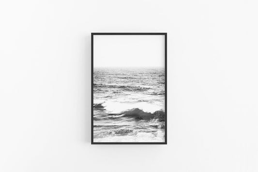Ocean P I (B&W) | Black & White Coastal Ocean Wall Art Print | Lynette Cooper Prints and Sketches