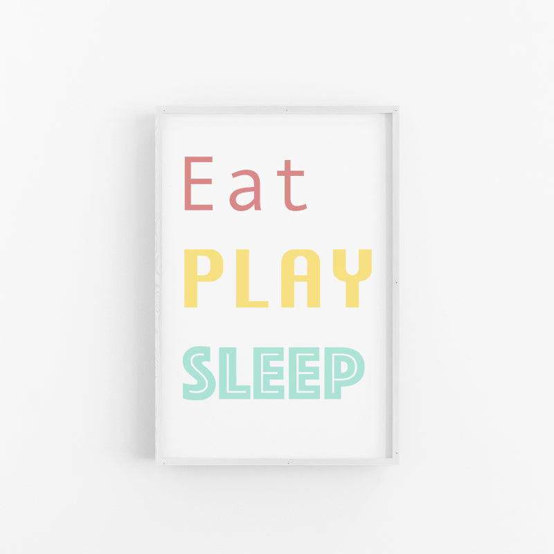 Eat Play Sleep | Kids Typography Print Posters | Lynette Cooper Prints and Sketches