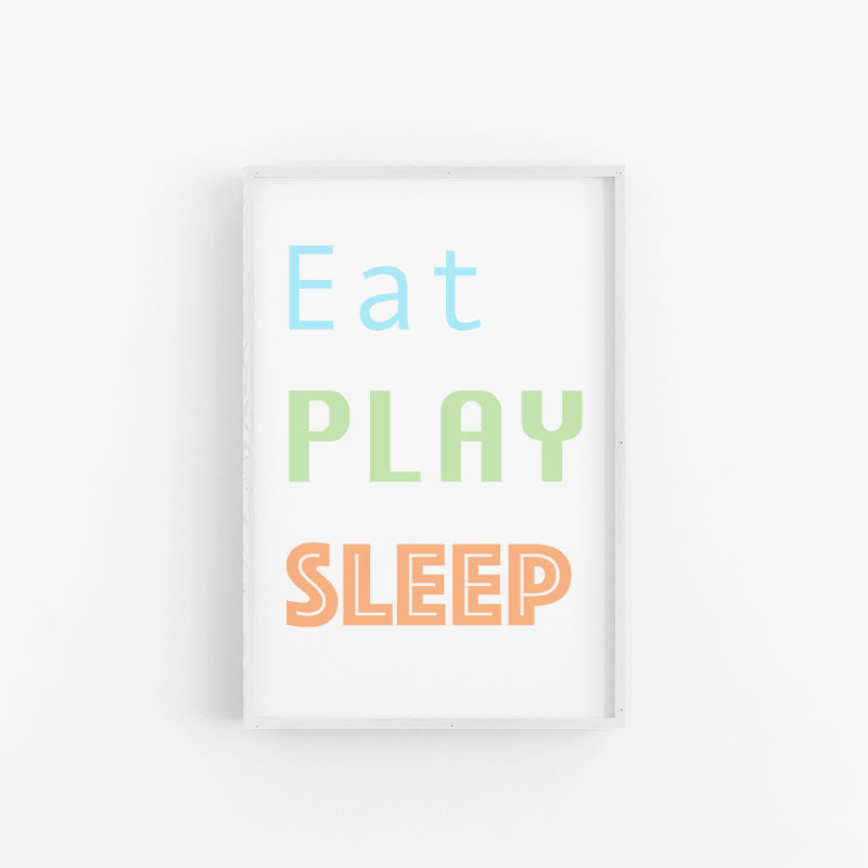 Eat Play Sleep | Kids Typography Print Posters | Lynette Cooper Prints and Sketches