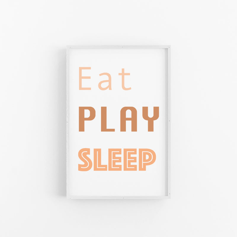 Eat Play Sleep | Kids Typography Print Posters | Lynette Cooper Prints and Sketches