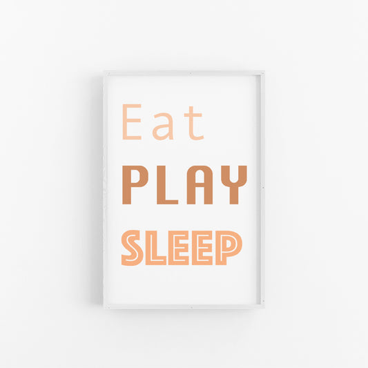 Eat Play Sleep | Kids Typography Print Posters | Lynette Cooper Prints and Sketches