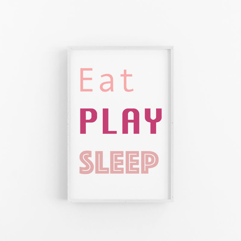 Eat Play Sleep | Kids Typography Print Posters | Lynette Cooper Prints and Sketches