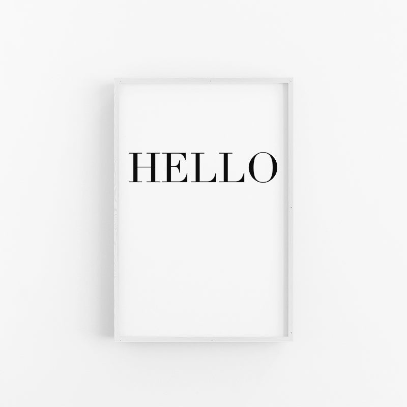 Hello Typography Print | Word Art Poster | Lynette Cooper Prints and Sketches