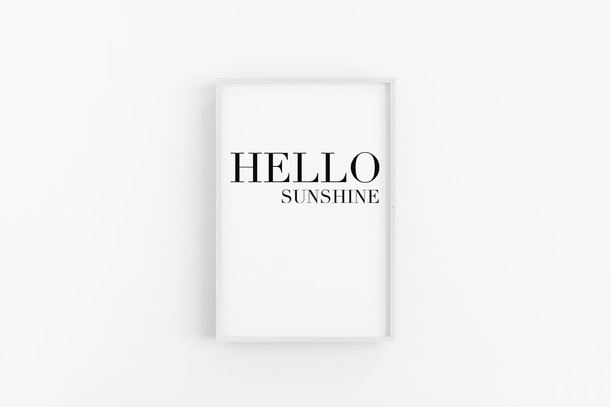 Hello Sunshine Saying Print | Word Art Poster | Lynette Cooper Prints