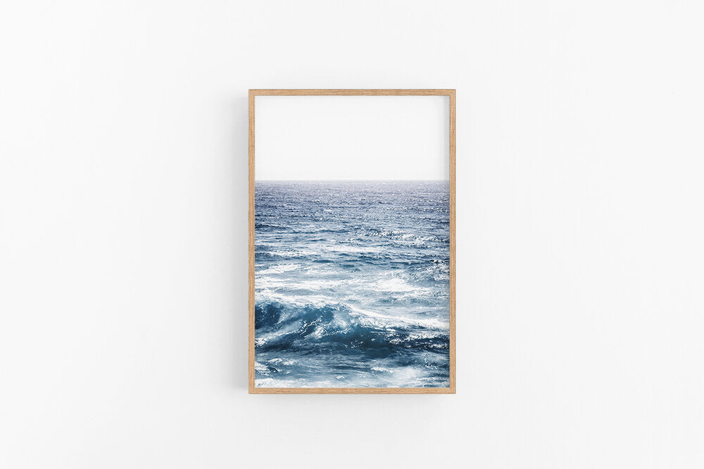 Ocean (Portrait) II | Navy Coastal Water Art Print | Lynette Cooper Prints and Sketches