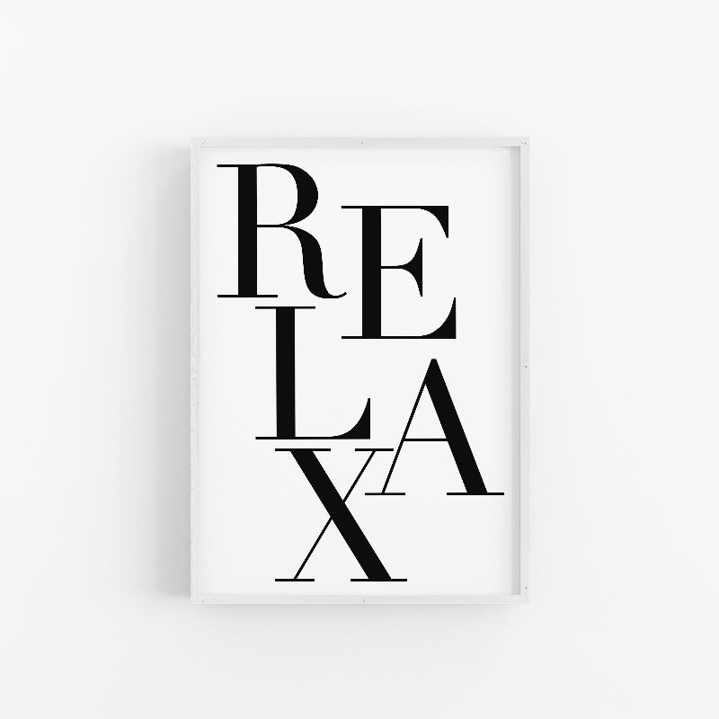 Relax | Typography Prints | Typography Poster | Lynette Cooper Prints and Sketches